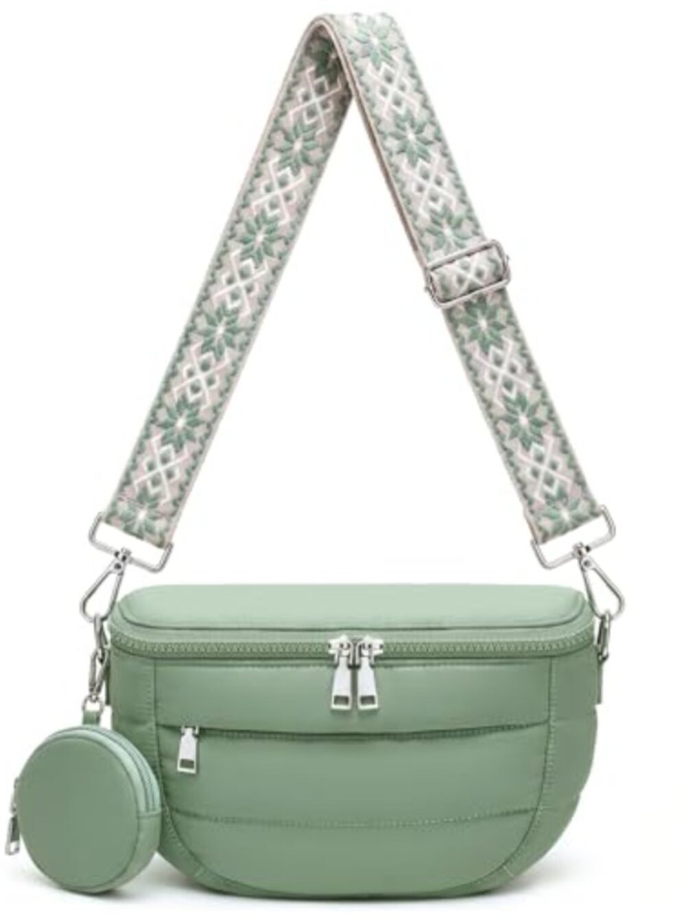 Lightweight Nylon Crossbody Bum Bag RFID Puffy Travel Purse